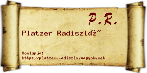 Platzer Radiszló névjegykártya
